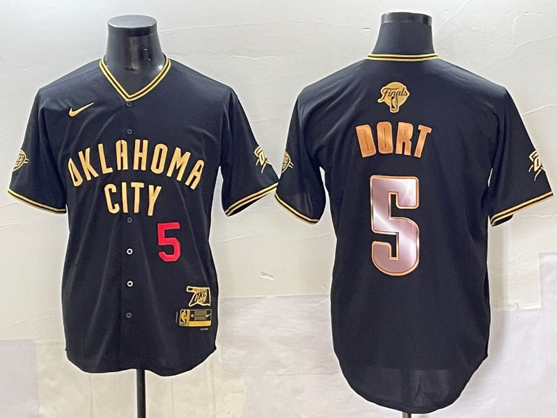 Men 2025 Oklahoma City Thunder #5 Dort black Nike Joint Name NBA Jersey style 3->oklahoma city thunder->NBA Jersey